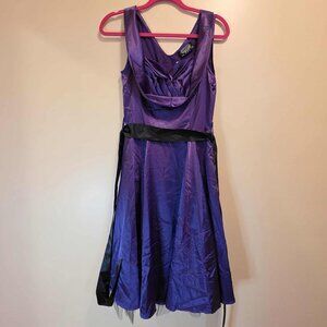 Hearts & Roses Purple Dress with Black Belt 8